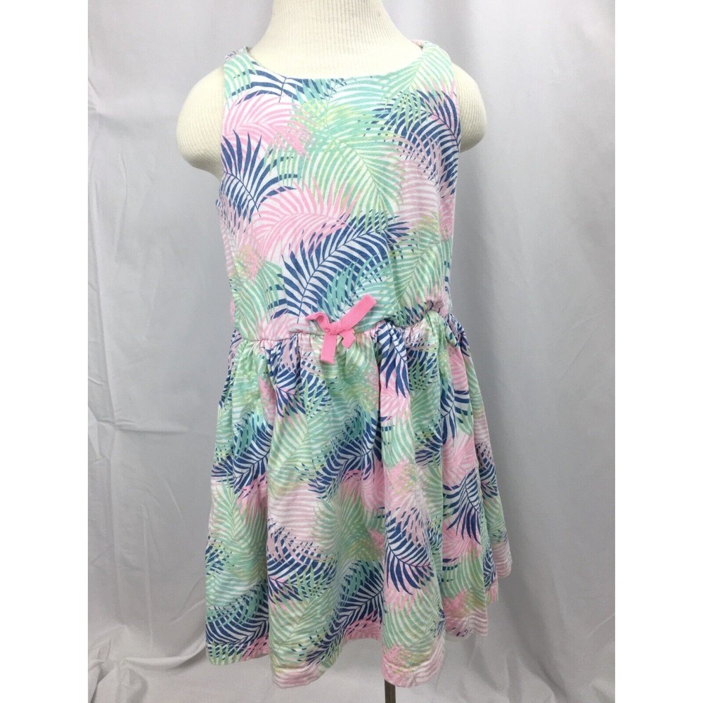 Tommy Bahama SMALL Girl Sleeveless‎ Dress Palms Pink Green Blue